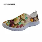 Женские кроссовки INSTANTARTS, дышащие, повседневные, сетчатые, на плоской подошве, с 3D цветочным рисунком, лето 2021