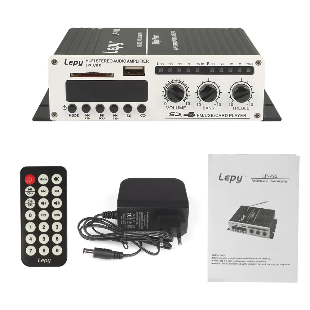 Lepy LP-V9S Max 180 Вт 20 Гц-10 кГц 2CH мини-переносной Hi-Fi стерео цифровой Мощность Усилители