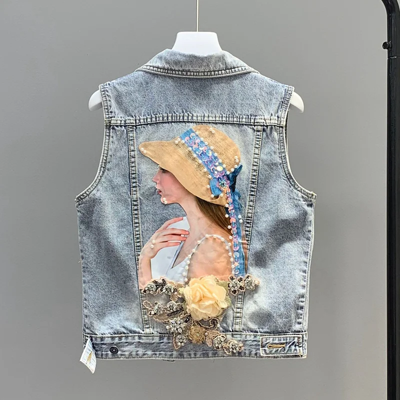 Женский джинсовый жилет без рукавов Gagarich черный в Корейском стиле 2019|Жилеты и