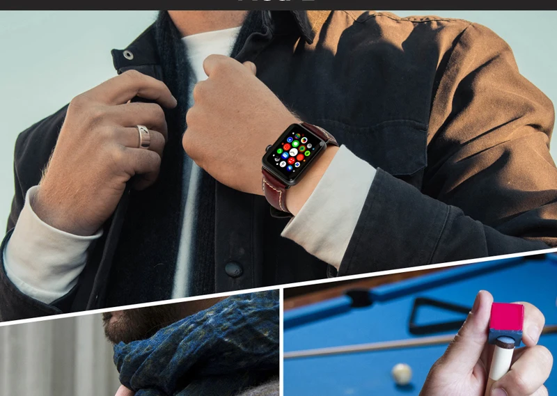 MAIKES Винтаж масло воск кожаный ремешок для часов Ремешок для наручных часов Apple Watch, версии 44 мм 40 мм, 42 мм, 38 мм, версия 4/3/2/1 браслет для iwatch