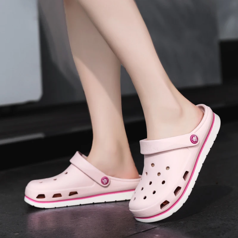 Crocse Crocks/мужские сандалии для бассейна; летняя Уличная обувь для пляжа; мужские садовые Сабо без застежек; Повседневная водонепроницаемая обувь для душа; Crock