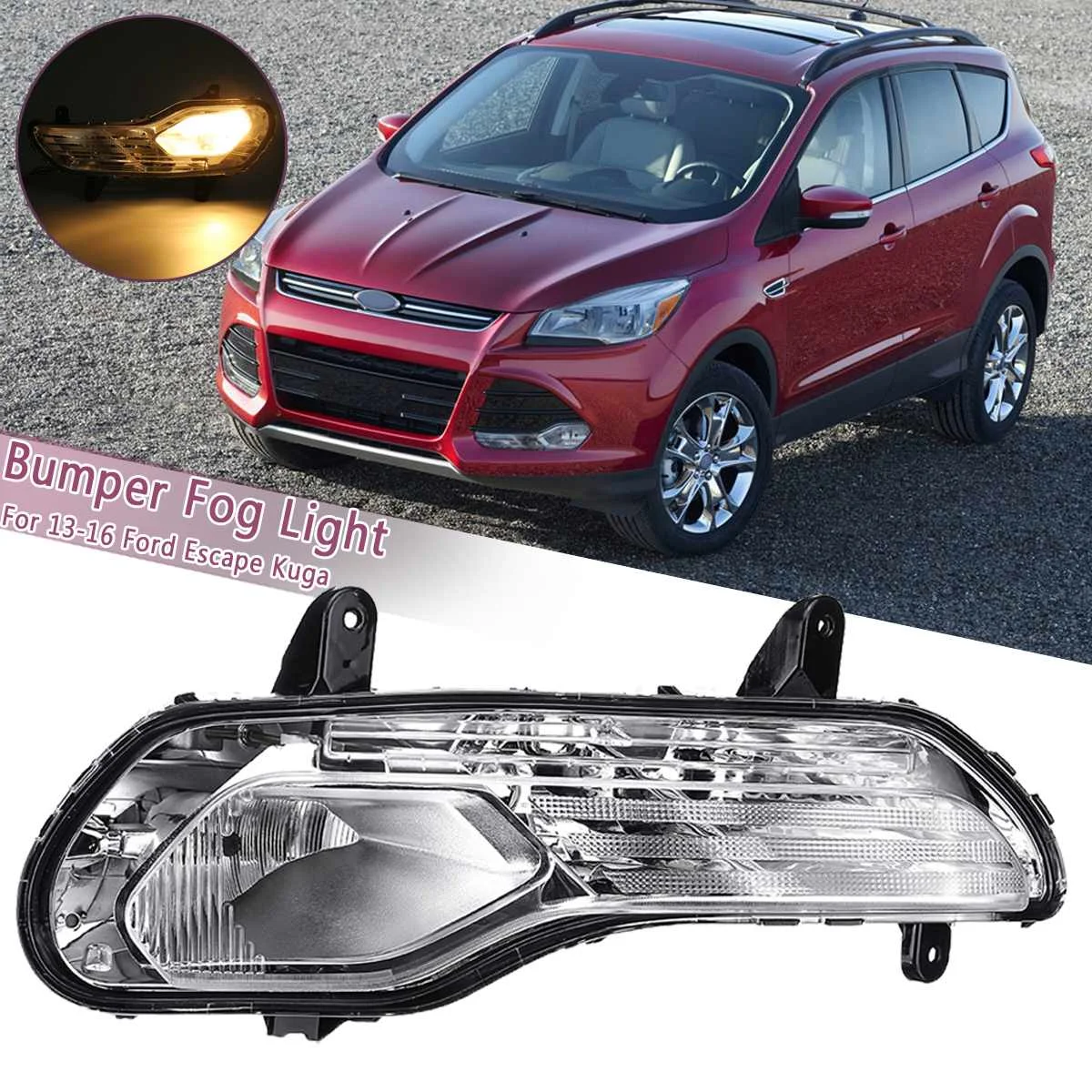 Left 1 шт. левый/правый ПТФ в передний бампер дальнего света для Ford Escape Kuga 2013 противотуманная фара авто Замена FogLamp - Испускаемый цвет: Left