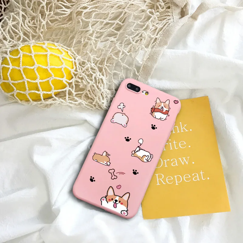 Мультяшный телефонный чехол Coque для iPhone 6 6S Plus X XR 5 SE милый розовый с животными