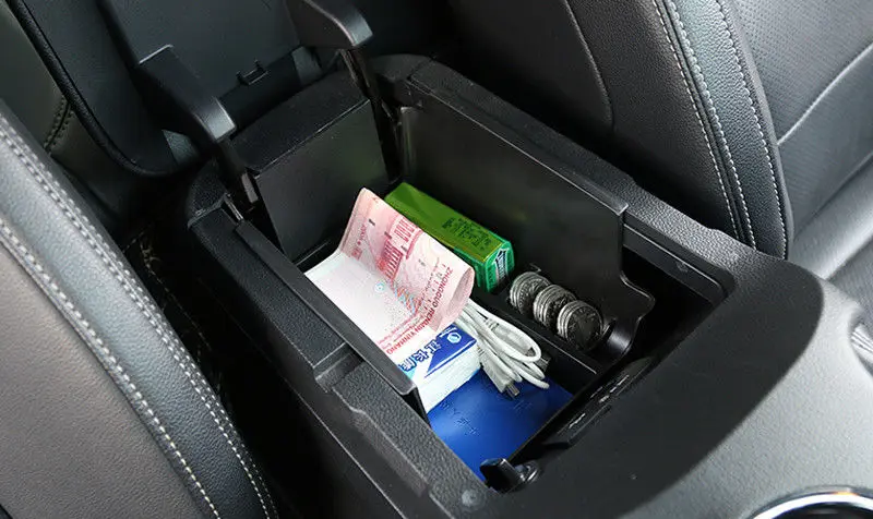 

Black Interior Armrest Storage Box Holder For Ford Mustang 2015 2016 2017