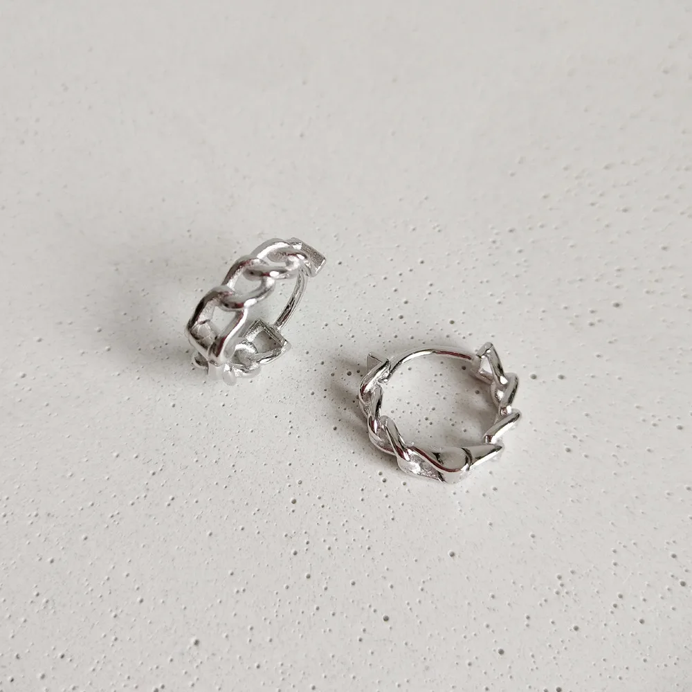 S925 серьга из серебра наивысшей пробы простые цепи N цепи слуховая косточка Плетеный Твист дикий уха кольцо обувь для мужчин и женщин; обувь для девочек серебряные серьги ювелирные изделия