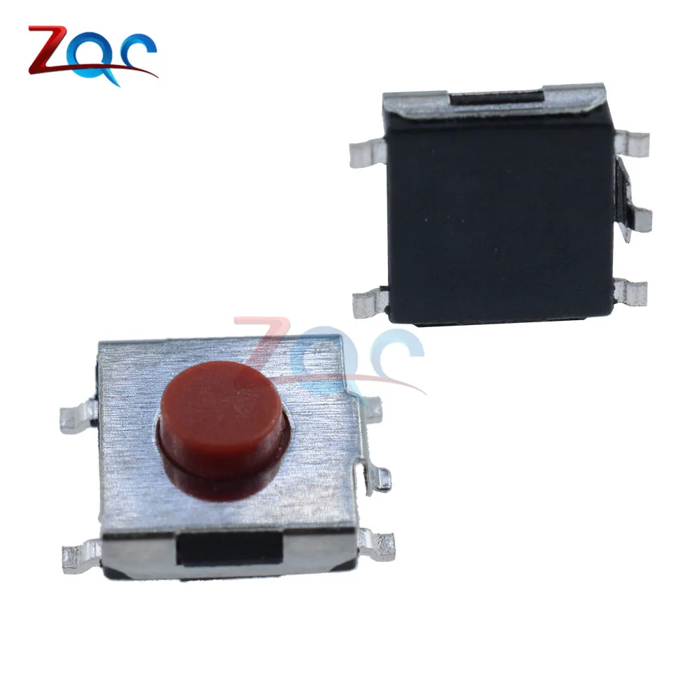 100 шт. SMD 5Pin 6x6x3 1 мм красный тактильный Кнопочный микропереключатель мгновенного