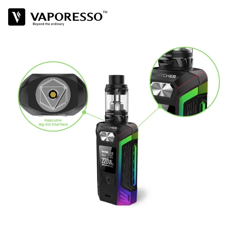 Vaporesso коммутатор 220 Вт TC поле Mod Vape для электронной сигареты комплект 5 мл NRG танк