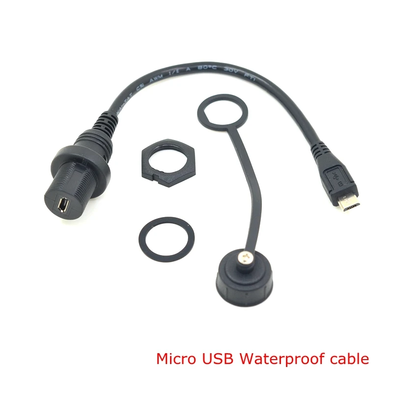 (80 шт./лот) 15 см водонепроницаемый кабель Micro USB 2 0 IP67 Панельное крепление IP 67 штекер