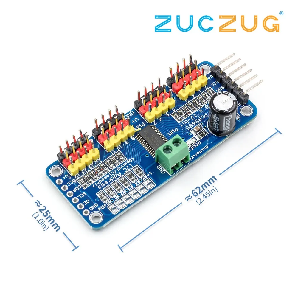 16 канальный видеорегистратор 12 битная ШИМ/Servo Driver I2C интерфейс PCA9685 модуль Raspberry pi