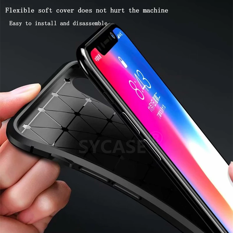 SYCASE Slim Carbon fiber stereo Business soft shell For Nokia 8.1 7.1 plus for X5 X6 X7 Case All inclusive Anti-drop Cover |