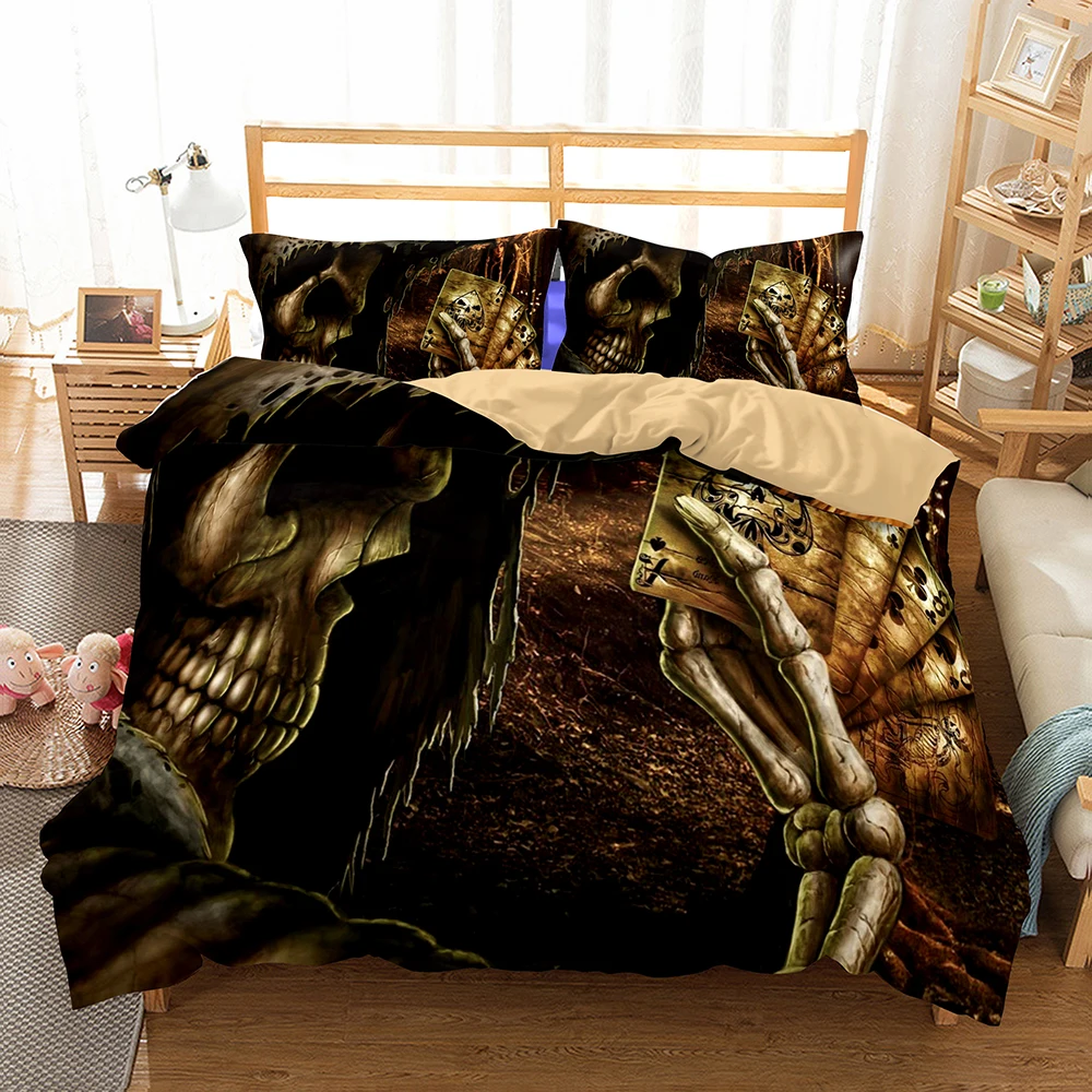 

Drop Shipping 3D Skull A GAME Bedding Set Print Duvet cover set Bedclothes with pillowcase Home Textiles fast shipping