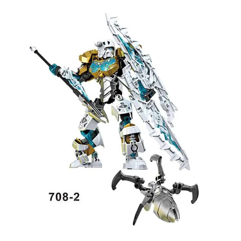 708-2 Новая маска Bionicle светильник Bionicle Lewa Jungle Хранитель рощи строительный блок совместим с 71305 игрушками - Цвет: 708-2