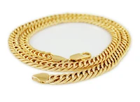 heavy 24k yellow gold gf solid curb link chain necklace mens 9mm wide solid not satisfied 7 days no reason to refund