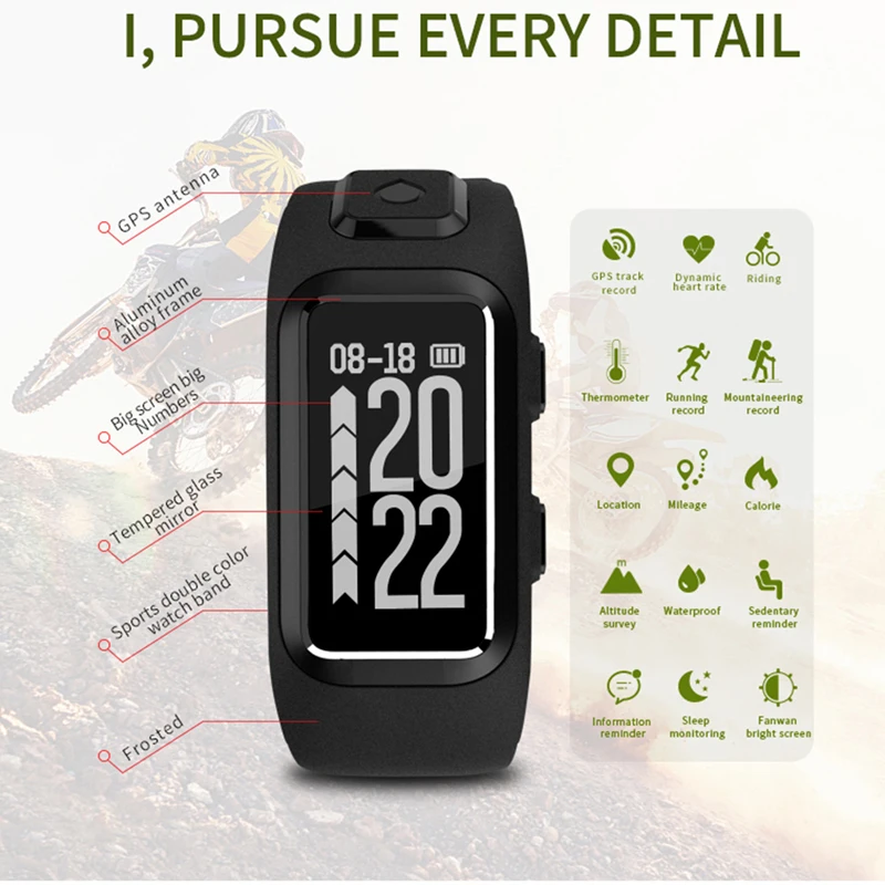 Junwer GPS Bluetooth Smart Band bd10 Фитнес трекер Браслет Водонепроницаемый сердечного ритма