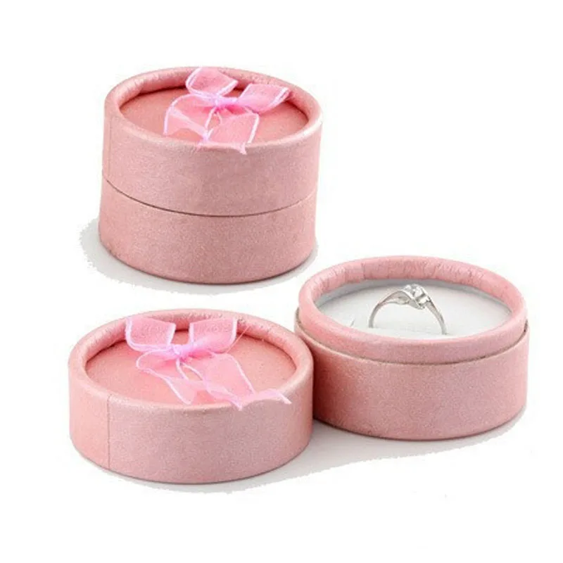 Красивые подарочные коробки круглые шкатулки смешанных цветов диаметром 5 см для