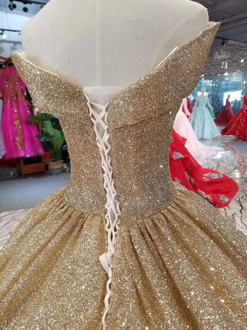 modabelle Gold Evening Dress Abendkleider Dubai Robes De Soiree Longue Ball Gown Sweetheart Sequin Gown Luxury Evening Dress