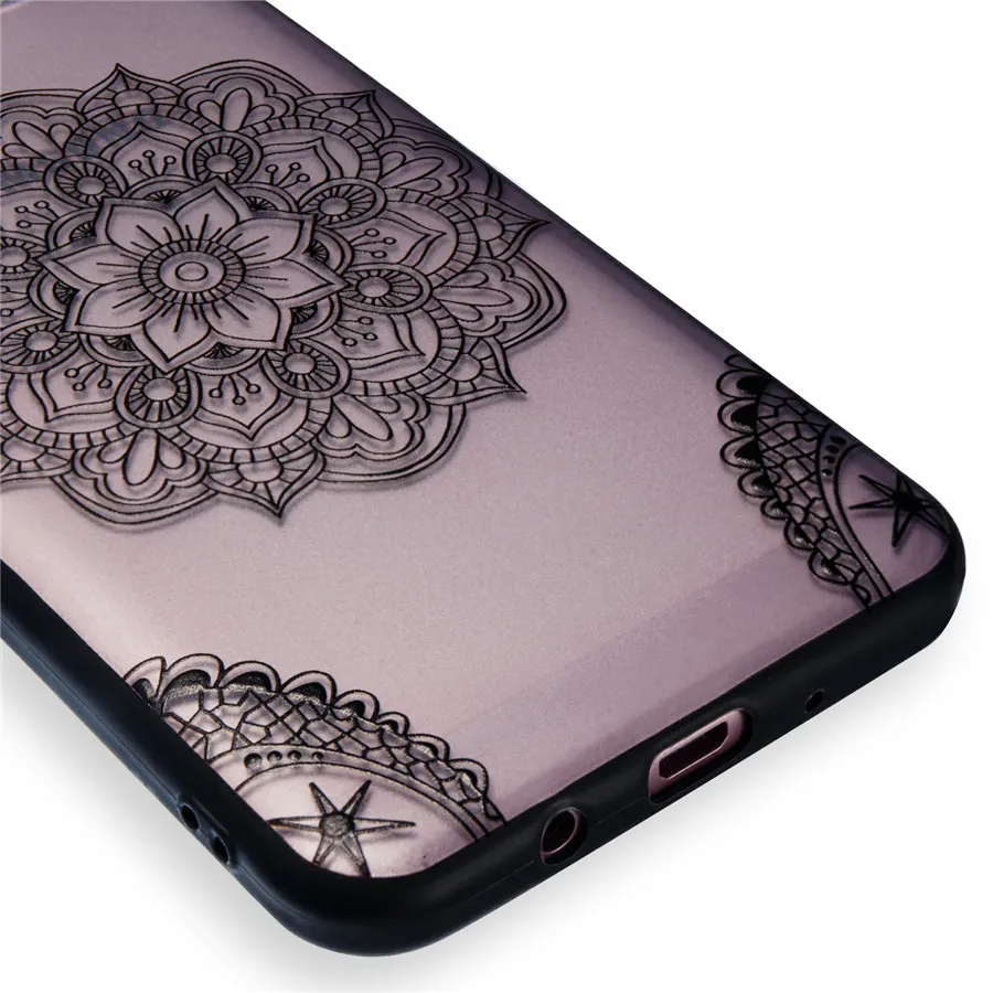 For Samsung Galaxy J5 Prime Case Transparent PC Lace embossed flower case Phone | Мобильные телефоны и аксессуары