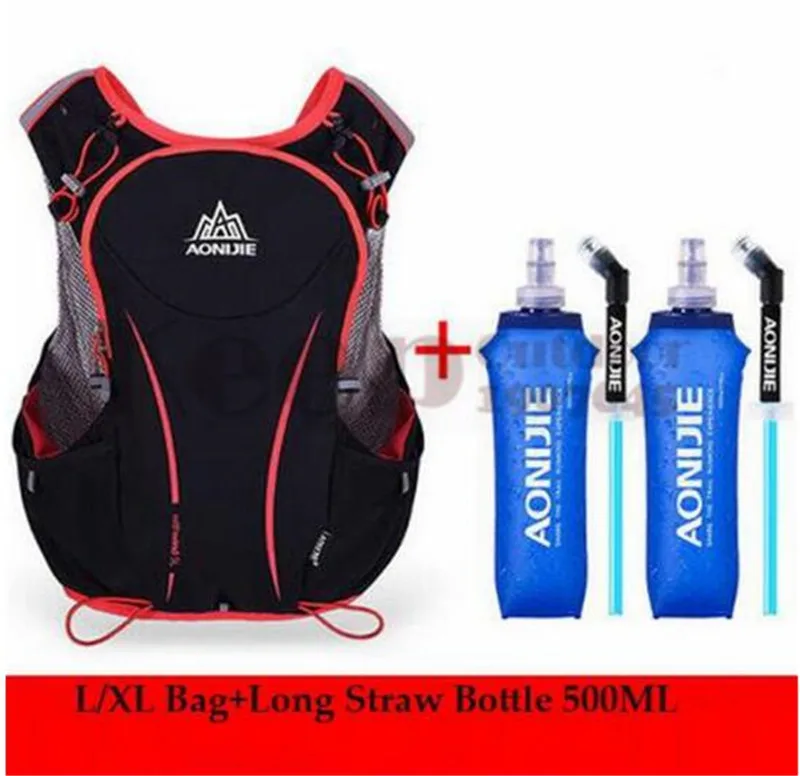 L XL 6 AONIJIE Trail, рюкзак для бега, для спорта на открытом воздухе, для пешего туризма, походный рюкзак, 5л, марафон для бега, гидратационный жилет, упаковка для 1,5 л, сумка для воды - Цвет: L XL 6