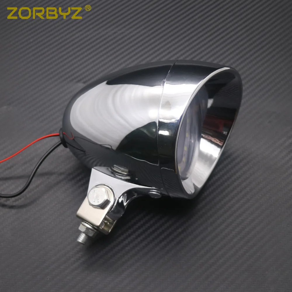 ZORBYZ мотоциклетный светодиодный хромированный пластиковый точечный противотуманный светильник с ангельским глазом и металлическим винтовым кронштейном для Kawasaki Suzuki Harley