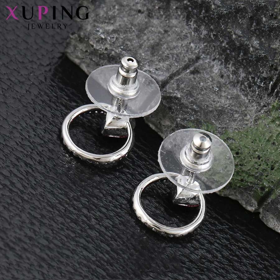 Xuping Новые Симпатичные серьги гвоздики в форме сердца кристаллы от Swarovski