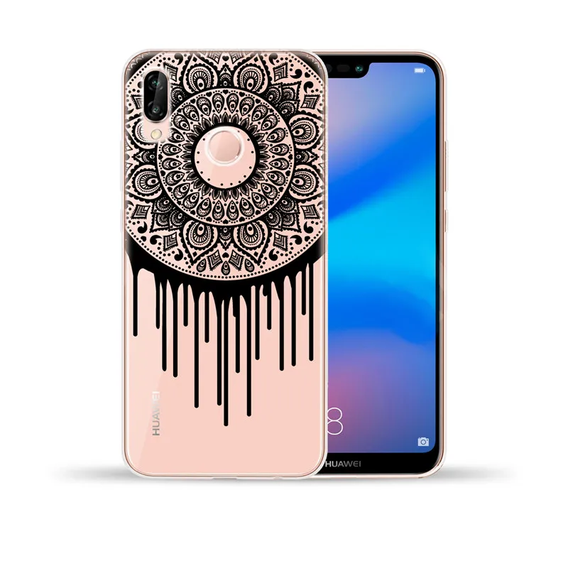 Пикантные черные Цветочные Мягкие TPU чехол для huawei P8 P9 P10 P20 P30 Lite Pro Y5 II Y6 y3 Y7 Y9 2017