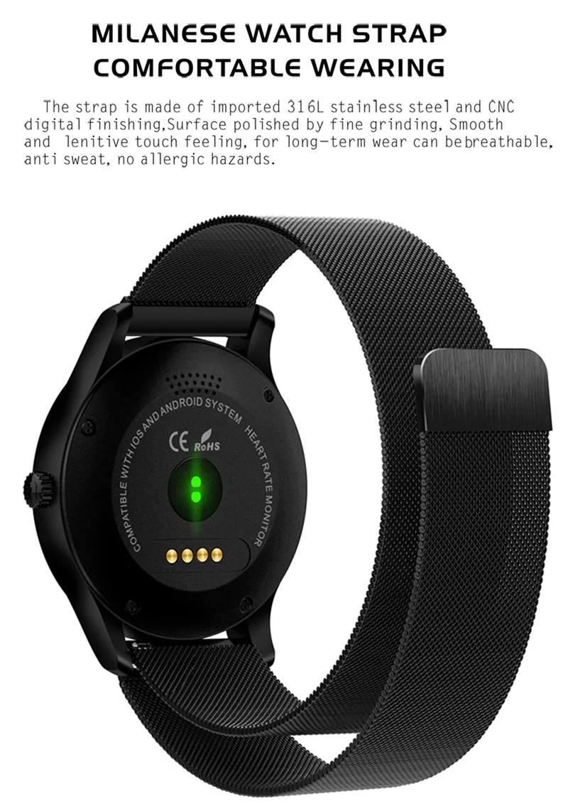 Смарт-часы Pewant K88 для мужчин с пульсометром, водонепроницаемые, Bluetooth, подключение, умные часы, монитор сна для Xiaomi, Apple, Android