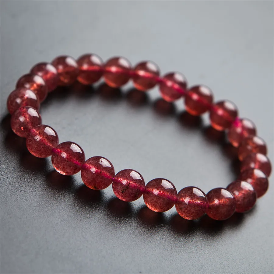 Браслет женский из натурального кварца клубники 7 мм