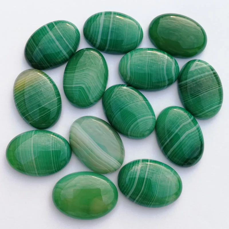 Natural Stone beads green stripe cab cabochon 25x18MM fashion stone for jewelry making 12Pcs/lot Free shipping no hole | Украшения и