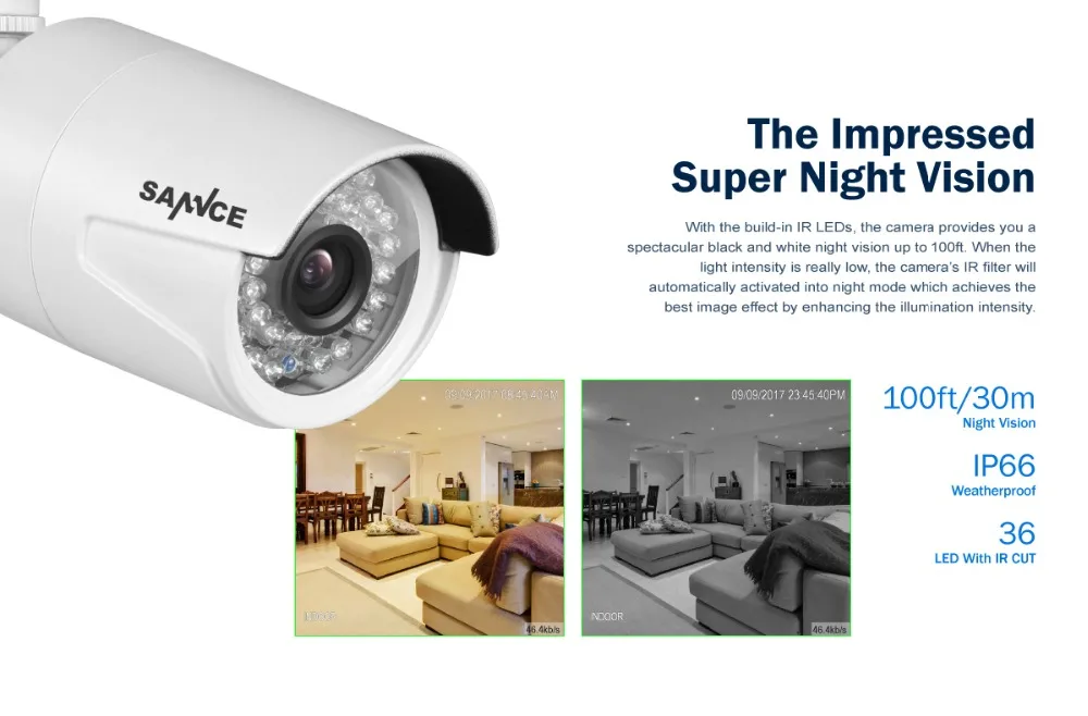 SANNCE 8CH HD 1080P POE сетевая система видеонаблюдения 1 ТБ HDD 4 шт. 2.0MP IP камера водонепроницаемая NVR CCTV комплекты