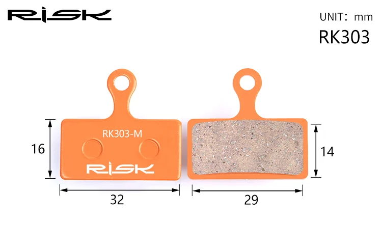RK303 RISK 1 пара велосипедных дисковых тормозных колодок полностью из металлического материала оранжевая велосипедная горная велосипедная тормозная колодка для спуска под гору XT SHIMANO AVID - Цвет: RK303