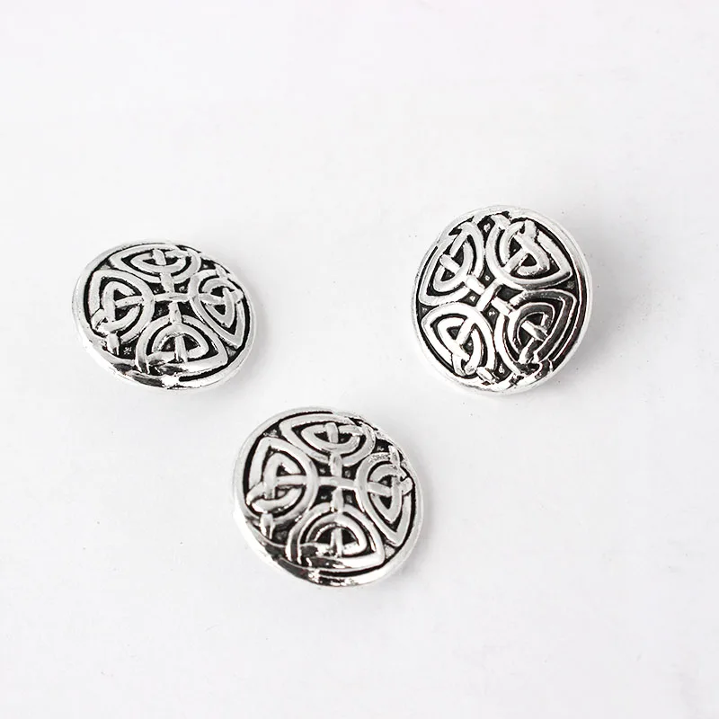 

20Pcs Round Carved Knot Button Silder Spacer For 2mm Round Leather Cord Jewellery Making Finding