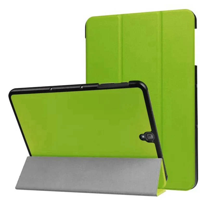 green Тонкий магнитный складной чехол-подставка из искусственной кожи для Samsung Galaxy Tab S3 s3 9,7 SM-T820/T825/T829 9,7 дюймов чехол для планшета+ пленка+ ручка - Цвет: green