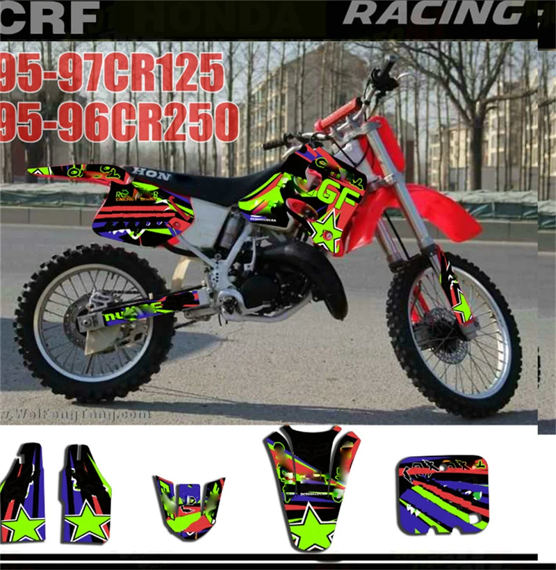 Для Honda CR125 CR 125 1995 1996 1997 CR250 250 мотоцикл Полный наклейки настраиваемый номер