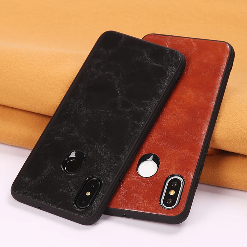 Роскошный чехол для телефона Xiaomi Mi 8 lite A1 A2 Mix 2S Max 3 с вощеной кожей мягкий Redmi Note 5 6