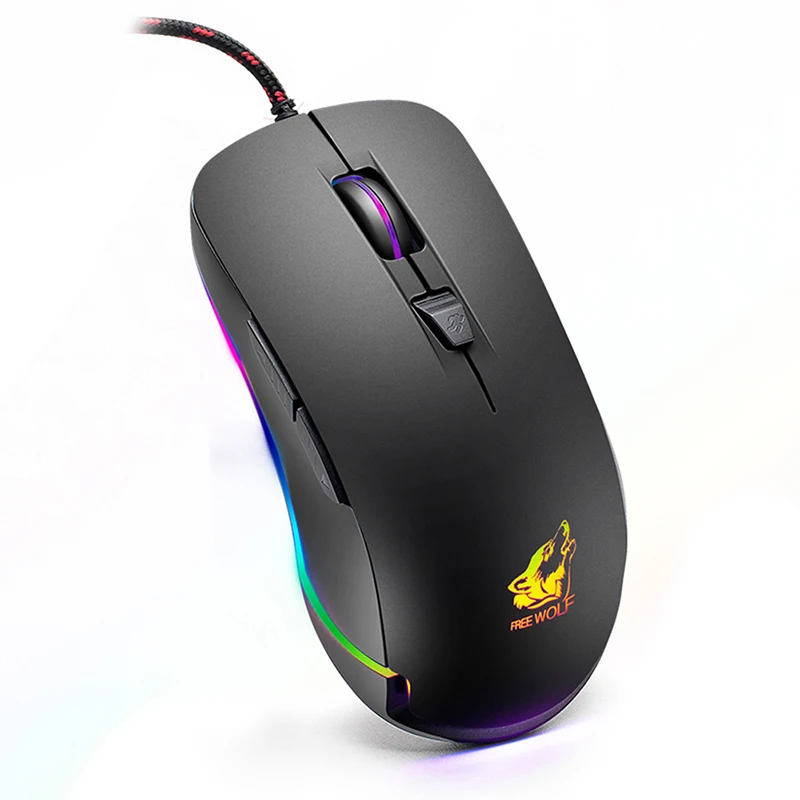 Black V6 проводной RGB светодиодный с подсветкой USB Эргономичный 2400 dpi+ 6 кнопок оптическая мини игровая мышь геймерские мыши для настольного ПК ноутбука компьютера - Цвет: Black