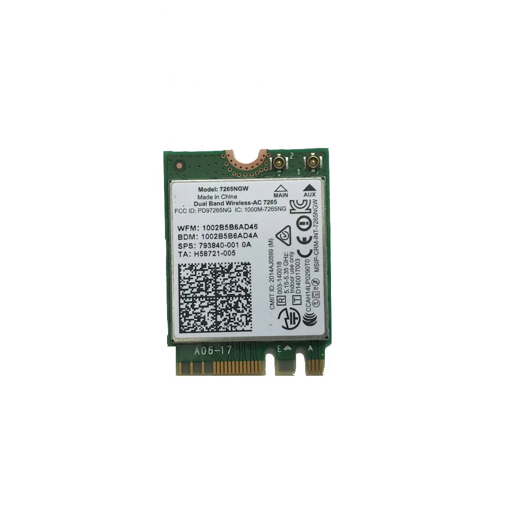 SZWXZY отличный оригинальный для HP 340 346 348 G3 двухчастотный NGFF Беспроводной карты 7265AC