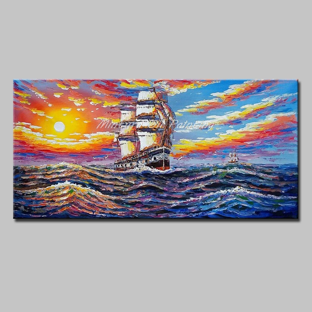 Mintura Art Ручная роспись пейзаж масляная живопись на холсте Современная Абстрактная Настенная картина декор для гостиной спальни без рамки - Цвет: MT160755