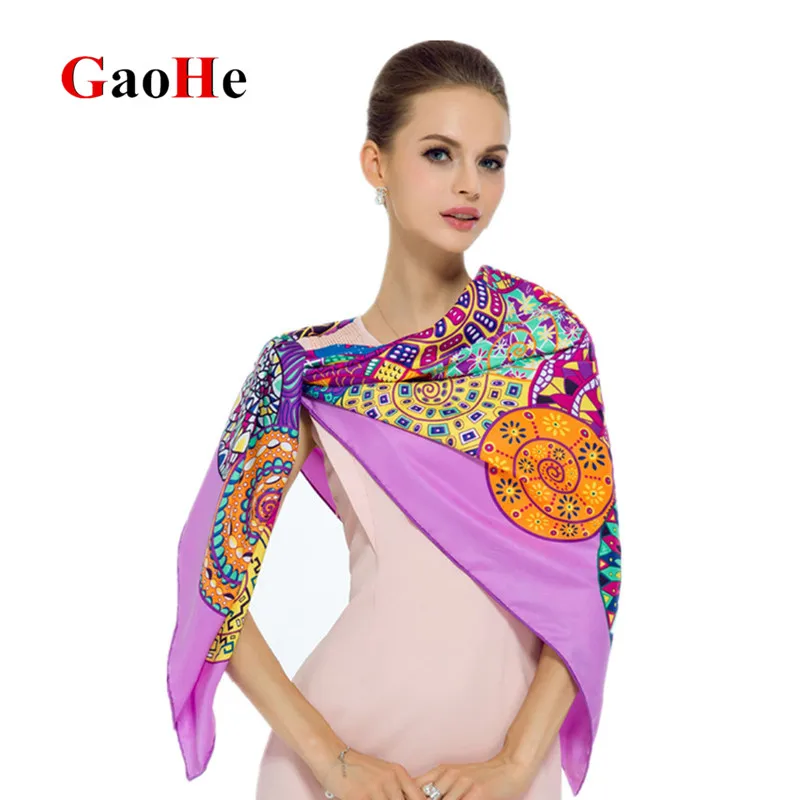 Роскошный бренд 100% саржевый шелковый шарф разноцветный квадратный Парижский