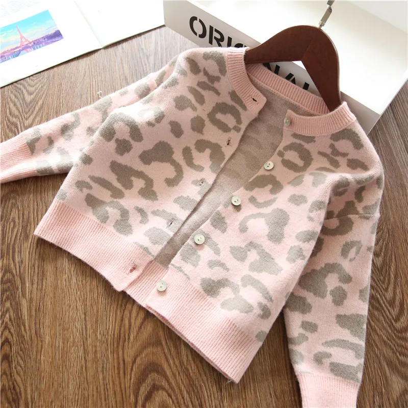 Baby Girls Outerwear Coat for Girl Fashion Leopard Cardigan Clothing Sweater Outwear Children Kids Autumn Winter Coats 2-8 years |