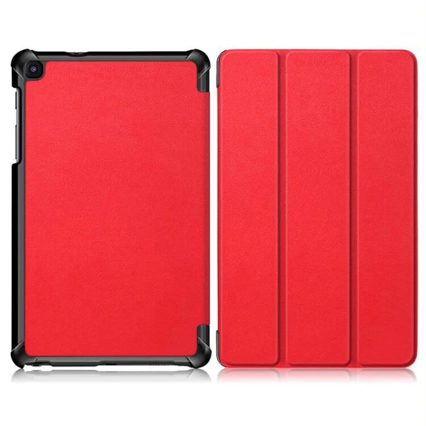 Red Чехол-подставка для Samsung Galaxy Tab A 8,0 P200 P205 SM-P200 SM-P205 с S Pen " Планшет ультра тонкий из искусственной кожи чехол - Цвет: Red
