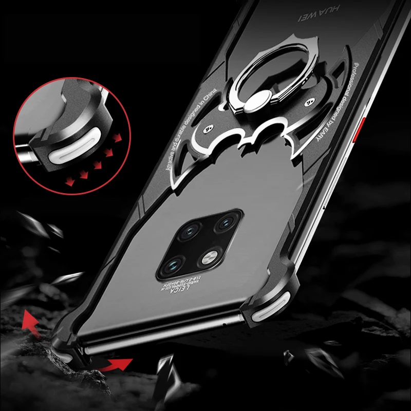 OATSBASF роскошный чехол с кольцом-летучая мышь для Huawei mate 20 Pro RS 20X металлический