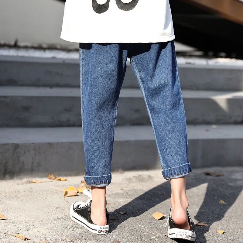 Коллекция 2019 года джинсы для детей свободные джинсовые штаны девочек весенние
