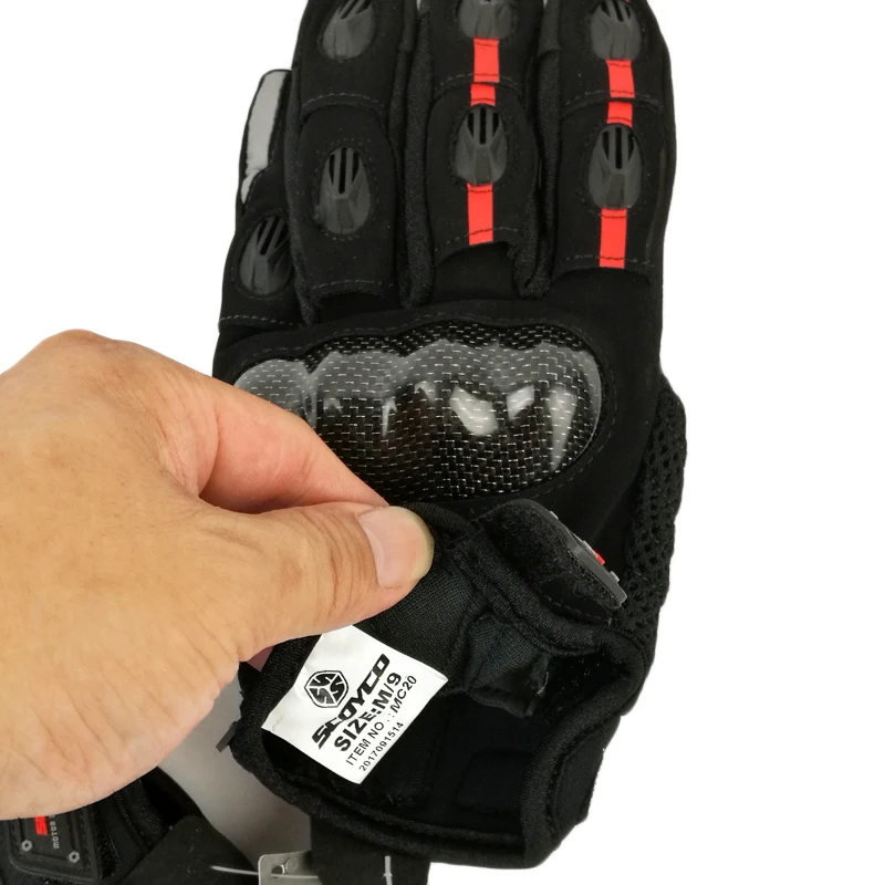 Мотоцикл Скутер перчатки для сенсорного экрана углеродное волокно защитная