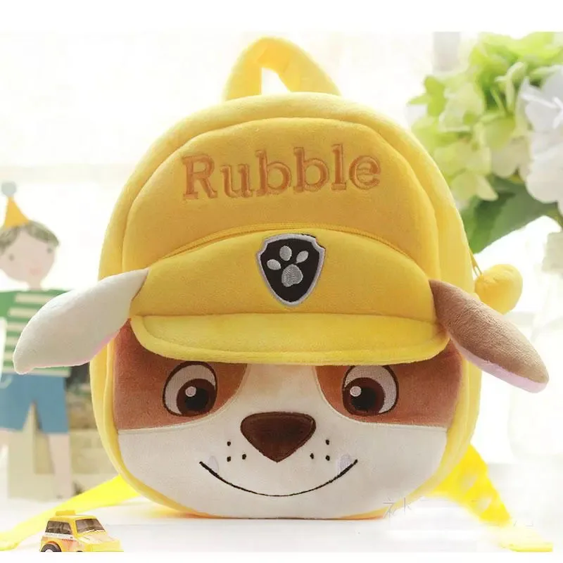 Rubble Щенячий патруль, кукла из мультфильма, плюшевый рюкзак, Скай, разделяемая маленькая школьная сумка, мягкие безвредные детские фигурки, несколько стилей - Цвет: Rubble
