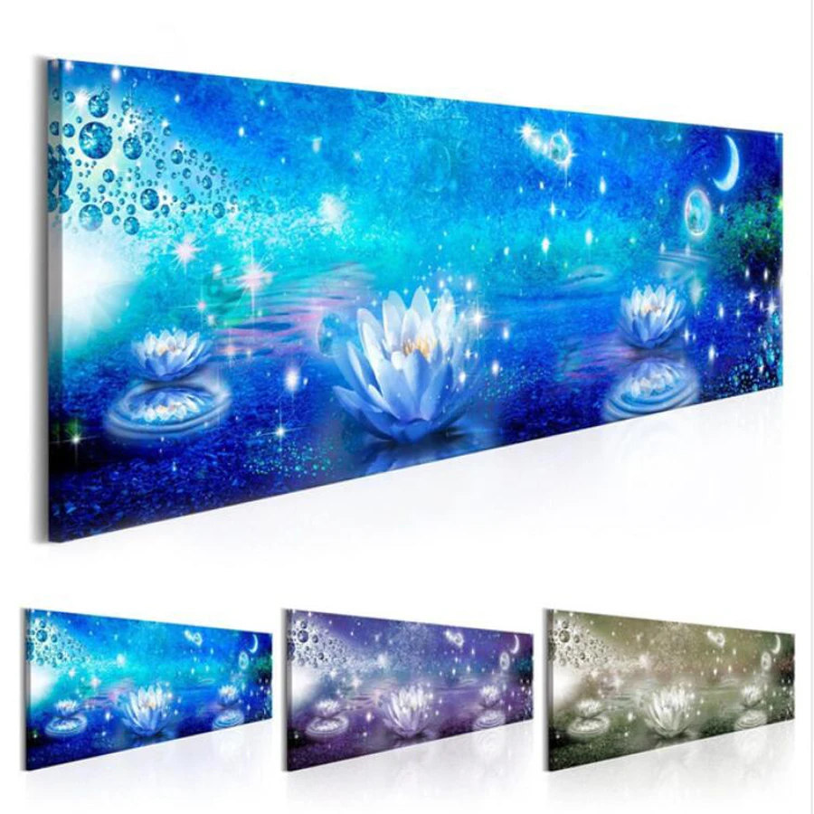 

Full Square/Round 5D Diy Daimond mosaic moon Cross-stitch Water lotus 3D Diamond Painting Rhinestones Paintings Embroidery Gifts