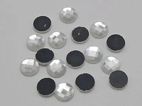 100 clear faceted round flatback glass crystal rhinestone gems 10mm no hole