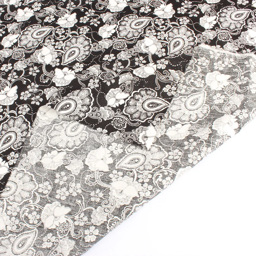 Винтажный Классический Поплин из 100% хлопка с цветочным принтом пейсли ткань в