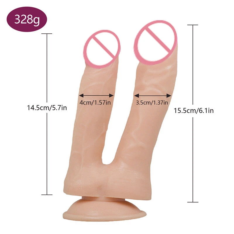 Двойной головкой большого размера зимнее большое длинное Dildos Анальная пенис
