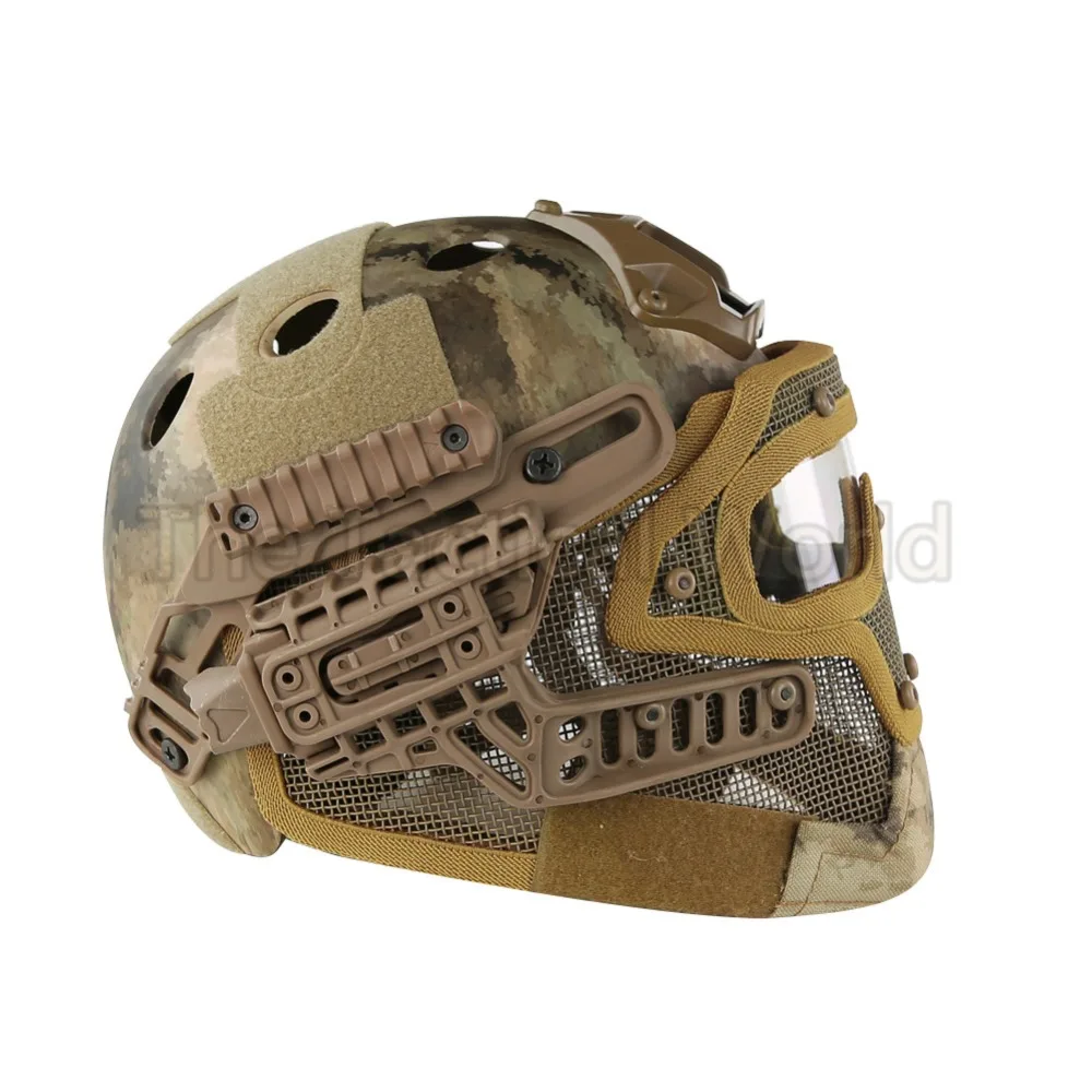 Airsoft Paintball Action Version Helmet Tactical Hunting Full Mask with NVG Mount and Side Rails | Спорт и развлечения