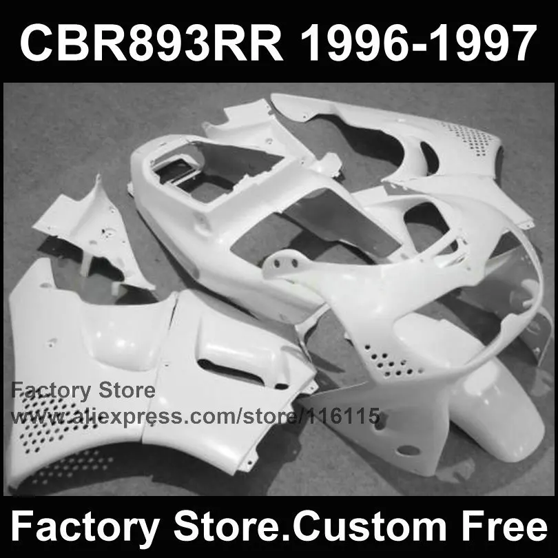 Комплекты обтекателей ABS для HONDA CBR900RR 96 97 CBR893 RR 1996 1997 полностью белые